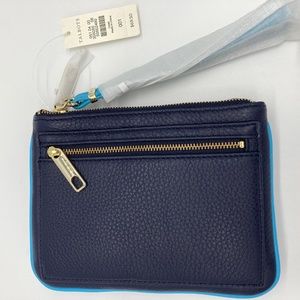NWT Talbots Indigo Blue Leather Wristlet
